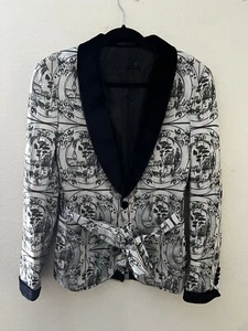 ASOS Floral Robe Blazer Size 36 Long Sleeve Two-Button Mens #246 - Picture 1 of 5
