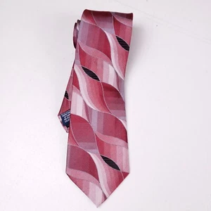 John Ashford Tie Red Geometric Abstract Handmade Mens Neckwear Accessory Preppy - Picture 1 of 6