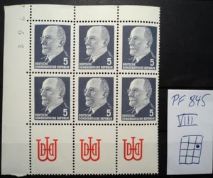 LA DDR (1961) PF 845 VIII  postfrisch im MH-Bogenteil  MW: mind. 25.- (5) - Bild 1 von 3