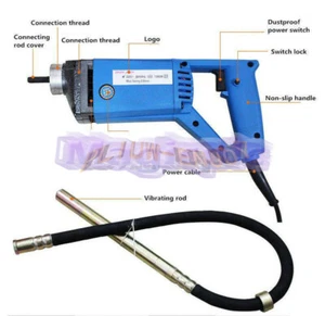 220V Electric Portable Concrete Vibrator Hand-held Concrete Mixer 1300W 13000RPM - Picture 1 of 2