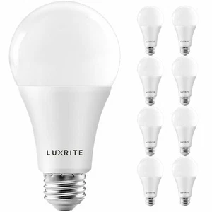 Luxrite A21 LED Bulb 150W Equivalent 2550lm 2700K Damp Rated 8-Pack - Picture 1 of 7