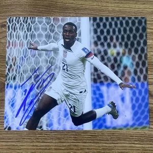 Foto Timothy Tim Weah autografata 8x10 USMNT Stati Uniti uomini calcio USA - Foto 1 di 2
