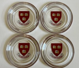 Vintage Harvard Glasuntersetzer/Aschenbecher (4) - 3+3/4" Durchmesser - exzellenter Zustand - Bild 1 von 6