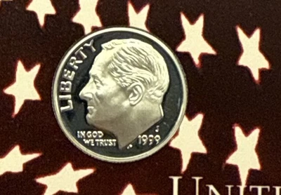 Moneda de diez centavos Roosevelt 1999 S Proof de plata de prueba con envío gratuito Foto 1 de 2