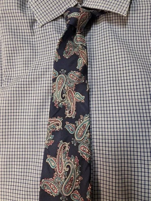 Галстук Christian Dior Cravate винтажный пейсли, 100% шелк, ширина 3 дюйма - Изображение 1 из 4