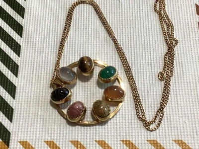 12k Gold Filled Round Scarab Pendant Necklace - Image 1 of 4