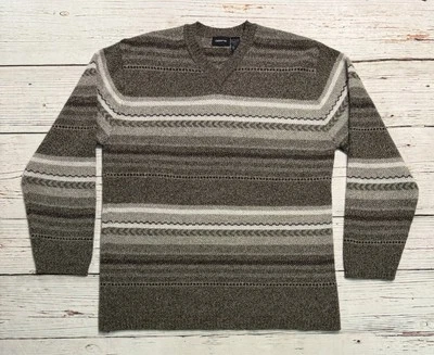 Suéter Claiborne Rayas Acrílico/Lana/Alpaca Rayas Cuello en V Para Hombre Talla XL Foto 1 de 4