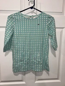 Vineyard Vines Girls Top Large 14 3/4 Sleeve Top With Pockets-Whale Polka Dot - Picture 1 of 5