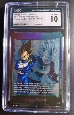 DragonBall Super Fusion World: Vegeta Gold Energy Marker Alt Art BGS Pristine 10 - Image 1 of 3