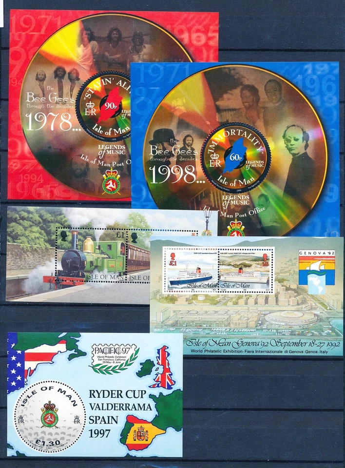 XE56550 Isle of Man bee gees music ships trains sheets XXL MNH - Image 1 of 1