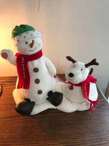 Hallmark Jingle Pals Vintage 2004 Snow What Fun Schneemann Hund mit Etikett funktioniert! - Bild 1 von 4