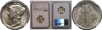 1942/1 10C Mercury Dime NGC MS-62 - Image 1 of 3