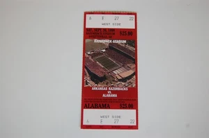 1998 Alabama - Arkansas College Football Full unbenutzt Ticket - Bild 1 von 2