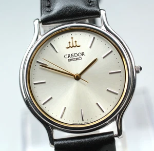 [Fast neuwertig] Vintage Seiko Credor 8J81-6A30 32 mm silbernes Zifferblatt QZ Herrenuhr JAPAN - Bild 1 von 10