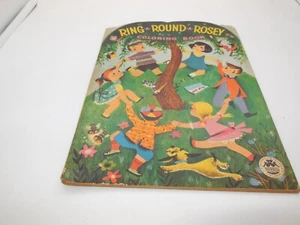B5 UNCOLORED Ring-A-Round A-Rosey Coloring Book Merrill 1955 (4891) - Picture 1 of 6