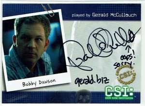 CSI Series 2 2004 Autograph Card CSI-B5 Gerald McCullouch Bobby Dawson  VARIANT