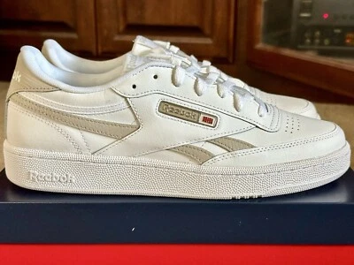 Talla 11 Mujer 9.5 Hombre - Zapatillas de Cuero Reebok Club C en Blanco Beige Tostado Nuevas Foto 1 de 4