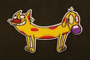 Parche bordado de hierro/coser CatDog personaje de dibujos animados Nickelodeon 4" x 2,5" 155 - Imagen 1 de 4