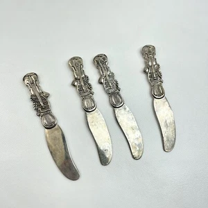 Vintage Godinger Silver Plate Cheese/Butter Serving Set Violin Harp Music 4 Pc - Picture 1 of 13