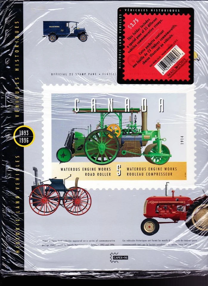 Canada 1996 Historic Land Vehicles Thematic Collection, sealed pane of 25 - Image 1 of 1