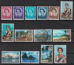 ST. LUCIA:1964 SC#182-95 Used Queen Elizabeth II, Fishing Boats AP854 - Picture 1 of 2