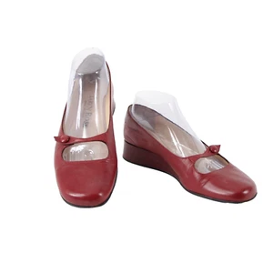 Taryn Rose Kristy Nappa Sz 39.5 M Red Leather Upper Inner 1.25" Wedge Heels - Picture 1 of 21