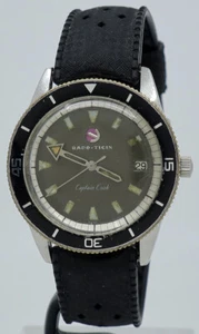 Rado ref 11683 Steel Auto 36mm Grey Dial Captain Cook Date Diver on Strap c.1960 - Picture 1 of 5