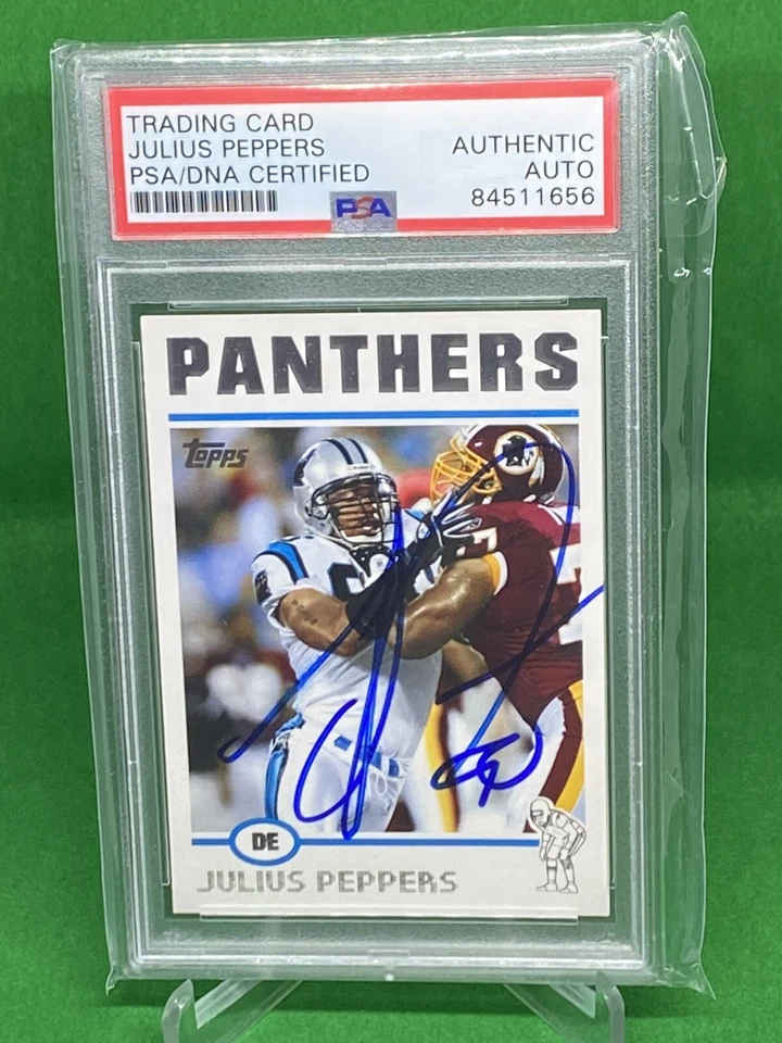 Julius Peppers 2004 Topps #193 Signed Card PSA/DNA auto autograph Panthers UNC - Image 1 of 3