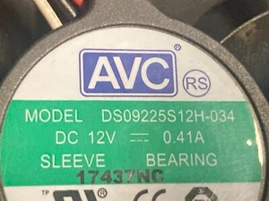 120mm AVC Computer Case Fan MODEL DS09225S12H-034 DC12V 0.41A - Picture 1 of 4