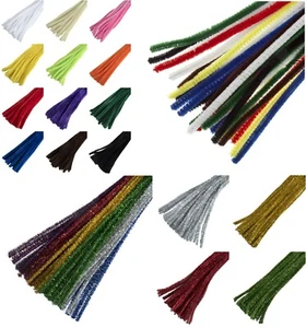 Chenille Sticks Pipe Cleaners 30cm 6mm 12mm Toy Making Kids Crafts - Trimits - Picture 1 of 20