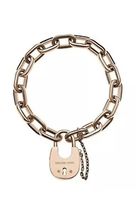 NWT MICHAEL KORS MKJ4629 CITYSCAPES ROSE GOLD-TONE PADLOCK BRACELET MSRP $125.00 - Picture 1 of 3