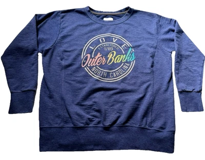 Outer Banks North Carolina LOVE Sudadera Mujer XL Pullover Playa Cuello Redondo Foto 1 de 4