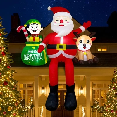 OurWarm 8FT Christmas Inflatable Outdoor Decorations,Sitting Santa Claus — 第 1/4 张图片