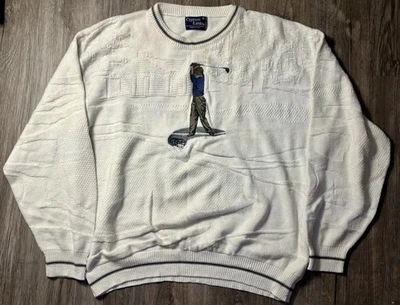 Suéter de golfista vintage Cypress Links XL hecho en EE. UU. algodón bordado manchado Foto 1 de 4