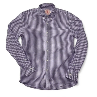 J. Press Mens Purple White Gingham Button Down Long Sleeve Cotton Shirt Medium - Image 1 of 4