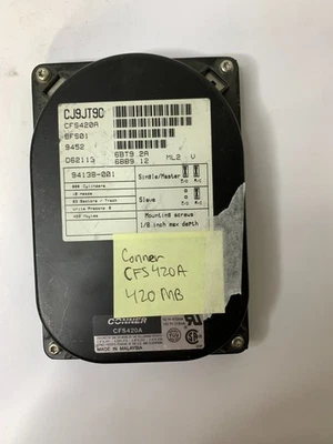 Vintage ConnerCFS420A 420MB 32KB Cache 3600U/min IDE 3.5'' - Working - Image 1 of 4