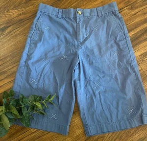 Vineyard Vines Boys Embroidered Golf Club Blue Shorts Size 16 10.5” Chino - Picture 1 of 5