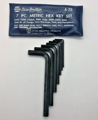 NAPA New Britain - 7 peças conjunto de chaves sextavadas métricas - estoque antigo - Imagem 1 de 3