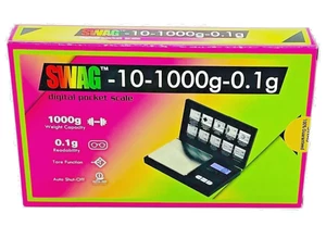 Swag Scale 1000g x 0.1g - Swag 10 Black - Digital Pocket Scale, Jewelry, Herbs - Picture 1 of 1