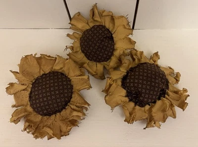 Handmade Primitive 5" Sunflowers - 3 piece set bowl fillers - Image 1 of 4