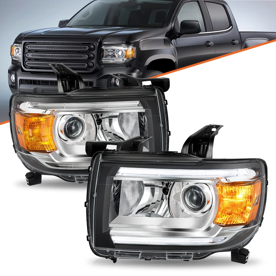 For 2015-2022 GMC Canyon LED DRL FACTORY Headlights Headlamps Pair Left+Right - Image 1 of 4