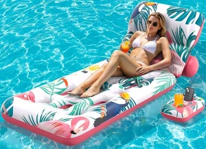 LUVTOY Large Inflatable Pool Floats with Removable Pillow and Cup Holders, Pool - Picture 1 of 8