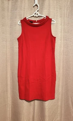 NWT Talbots Women’s Size PM Red Cowl Neck Sleeveless Sheath Dress - Image 1 of 4