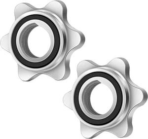 Lamoutor 2Pcs Dado Esagonale Antiscivolo Spin-Lock Collare Vite per 25mm, Argento 2pz - Foto 1 di 7