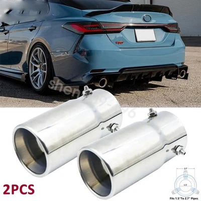 2PCS Exhaust Pipe Tip Rear Tail Throat Muffler Steel For Toyota Camry SE LE XLE - Изображение 1 из 4