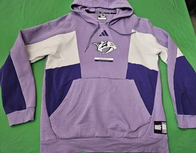 Nashville Predators NHL Para hombres L Adidas Lucha contra el Cáncer Sudadera con Capucha Pullover Foto 1 de 3