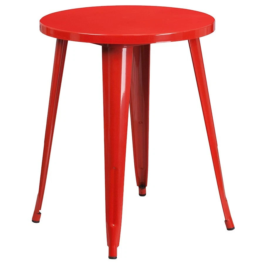 Mesa redonda de metal rojo Flash grado comercial 24" - CH-51080-29-RED-GG Foto 1 de 1