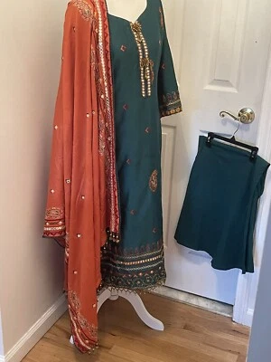 Cross Stitch Pakistani Embroidered Kameez With Palazo And Dupatta. 3pc - Image 1 of 4