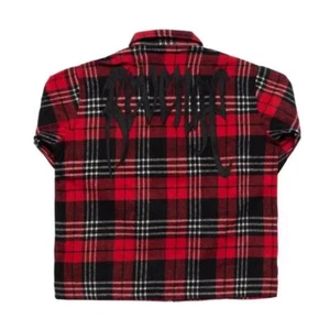 Revenge Red Flannel Zip Up Men's Size Medium - Picture 1 of 9