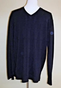 Men's Via Europa Black Classic Knit Pullover Sweater V-neck in size XL - Picture 1 of 4